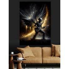 Elektro Çalan Uzaylı Dekoratif Kanvas - Mdf Ahşap Tablo