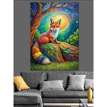 Sevimli Tilki Dekoratif Kanvas - Mdf Ahşap Tablo