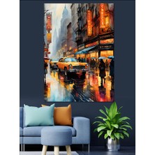 Retro Şehir  Dekoratif Kanvas - Mdf Ahşap Tablo