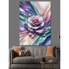 Pembe Soyut Gül Dekoratif Kanvas - Mdf Ahşap Tablo