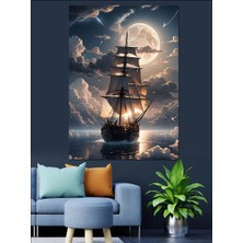 Yelkenli Gemi Dekoratif Kanvas - Mdf Ahşap Tablo