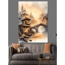Köydeki Köprü Dekoratif Kanvas - Mdf Ahşap Tablo