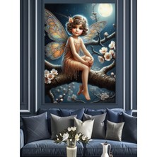 Ağaçtaki Peri Kızı Dekoratif Kanvas - Mdf Ahşap Tablo