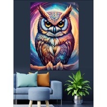 Sevimli Baykuş Dekoratif Kanvas - Mdf Ahşap Tablo