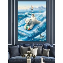 Kutup Ayısı Dekoratif Kanvas - Mdf Ahşap Tablo