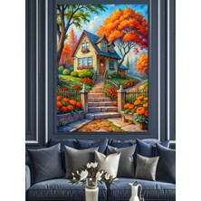 Ahşap Ev Dekoratif Kanvas - Mdf Ahşap Tablo