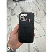 Bilişim Akademi Apple iPhone 16 Pro Uyumlu Deri Kılıf Kartlıklı Kılıf Arkası Cüzdanlı Kılıf Kart Koymalı Kılıf Siyah