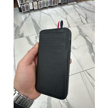 Bilişim Akademi Apple iPhone 13 Uyumlu Deri Kılıf Kartlıklı Kılıf Arkası Cüzdanlı Kılıf Kart Koymalı Kılıf Siyah