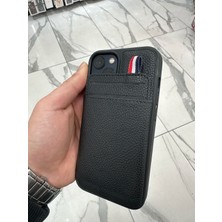 Bilişim Akademi Apple iPhone 13 Uyumlu Deri Kılıf Kartlıklı Kılıf Arkası Cüzdanlı Kılıf Kart Koymalı Kılıf Siyah