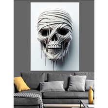 Mumya Iskelet Dekoratif Kanvas - Mdf Ahşap Tablo