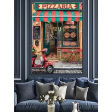 Pizza Dükkanı Dekoratif Kanvas - Mdf Ahşap Tablo