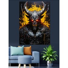 Boynuzlu Canavar Dekoratif Kanvas - Mdf Ahşap Tablo