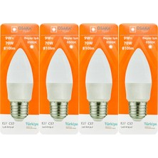 Osaka (4 adet) 9W (70W) Beyaz IŞIK E27 DUYLU (Kalın Duy) LED Ampul