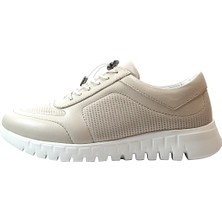 Beety 1185E Hakiki Deri Lastik Bağlı Ortopedik Casual Kadın Ayakkabı