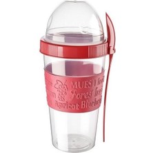 Kahvaltıda Hareketli Bardaklar,tahıl Veya Yulaf Ezmesi Kabı ile Take And Go Yoğurt Kupası 600 ml