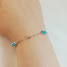 Crystal Atelier Gümüş Renkli Sıra Taşlı Bileklik