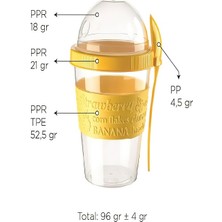 Kahvaltıda Hareketli Bardaklar,tahıl Veya Yulaf Ezmesi Kabı ile Take And Go Yoğurt Kupası 600 ml
