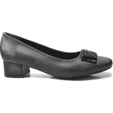 Beety 18.062 Siyah Taşlı Kısa Kalın Topuklu Abiye Kadın Ayakkabı