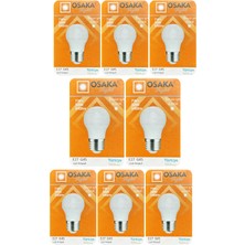 Osaka (8 Adet) 7W (50W) Beyaz IŞIK E27 DUYLU (Kalın Duy) LED Ampul