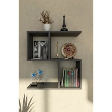 İda Wooden Siona Dekoratif Kitaplık - Dekoratif Duvar Rafı 4 Bölmeli