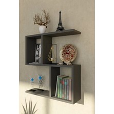 İda Wooden Siona Dekoratif Kitaplık - Dekoratif Duvar Rafı 4 Bölmeli