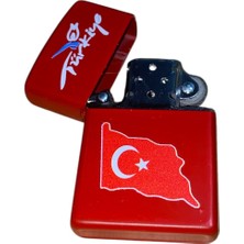 Tarık Express Türk Bayraklı Metal Benzinli Çakmak