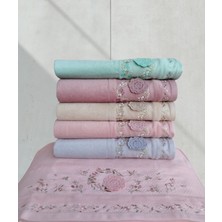 Kadife Dual Bordür 3D Nakışlı Rennkli %100 Pamuk 6 Adet  30X50 cm Mutfak Havlusu