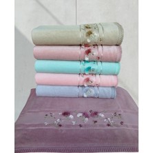 Kadife Dual Bordür 3D Nakışlı Rennkli %100 Pamuk 6 Adet  30X50 cm Mutfak Havlusu