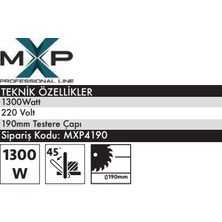 Max Extra MXP4190 Elektrikli Lazerli Daire Sunta Kesme Makinası 190MM 1300 Watt