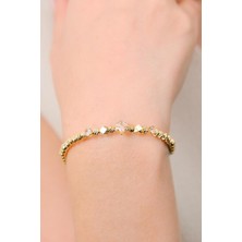 Aurrari Kadın Gold Renk Dorika Kare Zirkon Bileklik