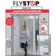 Siyah Mıknatıslı Kapı Sinekliği 105X210 cm Raptiyeli ve Cırtbantlı Siyah Tül
