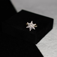 Star Silver 925 Ayar Gümüş Beyaz Lotus Çiçekli Yüzük