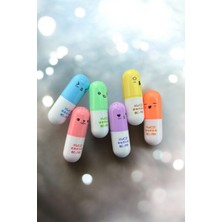 Fosforlu Kalem Mini Set 6'lı Kapsül Hap Figürlü
