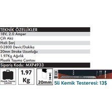 Max Extra MXP4933 - Akülü Tilki Kuyruğu Kemik Kurban Testeresi 18 Volt 2 Amper