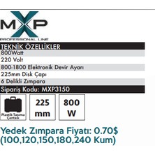 Max Extra MXP3150 - Profesyonel Alçıpan Duvar Zımpara 800 Watt - Toz Emme Özellikli