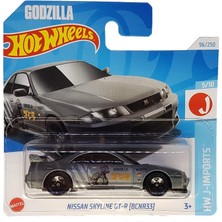 Wheels Nissan Skyline Gt-R Godzilla (BCNR33) Hw J-Imports 5/10 (96/250) HTD96 Gri 2024 + Kısa Kart Koruması Frikimonkey