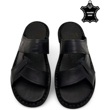 Magic Shoes Tamamen  Deri ve Topuk Yastıklı Sistemli Ortopedik Erkek Terlik