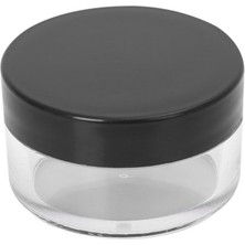 5ml Şeffaf Akrilik Plastik Krem Kavanozu Siyah Kapaklı, 12 Adet