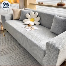 Baqdo Tuğla Desen Koltuk Örtüsü 3lu / 3 Kişilik Lastikli Kayma Yapmayan Çekyat kılıfı, Kanepe Kılıfı yıkanabilir 1 Adet