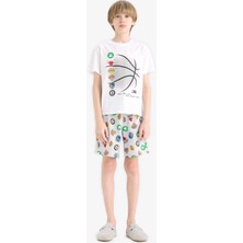 DeFacto %100 Pamuklu NBA Current Teams Beli Lastikli Pijama Takımı Erkek Çocuk E2700A825SM