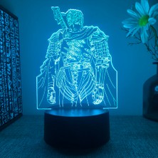 De Beers Anime LED Işık Berserk Guts Figürü Yatak Odası Dekoratif Gece Lambası Doğum Günü Hediyesi Çocuk Odası 3D Masa Lambası Manga Berserk (Yurt Dışından)