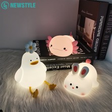 De Beers Sevimli Axolotl Gece Lambası Çocuk Odası Tavşan Hayvan Silikon Bebek Odası Uyku Lambası Dokunmatik Kontrol Gece Lambaları Bebek Hediyeleri Için (Yurt Dışından)