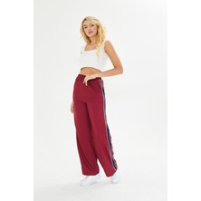 Şeritli Bol Paça Pantolon