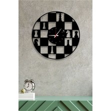 Satranç Tasarım Dekoratif Duvar Saati