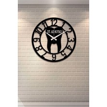 Diş Temalı Diş Hekimi Ahşap Duvar Saati Isme Özel - Dişçi Duvar Saati 40X40 cm