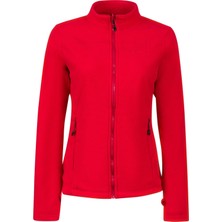 2AS Cara Kadın Tam Fermuarlı Ince Polar Sweatshirt Kırmızı