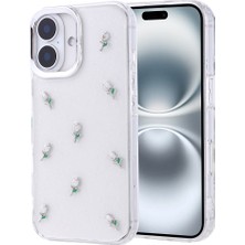 Apple iPhone 16 Plus Kılıf Airbag Tasarımlı Simli Şeffaf Zore Kutup Kapak