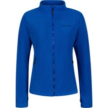 2AS Cara Kadın Tam Fermuarlı Ince Polar Sweatshirt Mavi