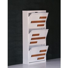 Formet 3 Raflı Mdf Dekorlu Metal Ayakkabılık