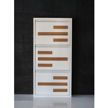 Formet 3 Raflı Mdf Dekorlu Metal Ayakkabılık